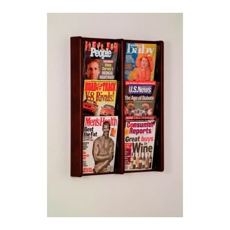 Wooden Mallet 6 Pocket (2Wx3H) Acrylic & Oak Wall Display - Mahogany AC26-6MH